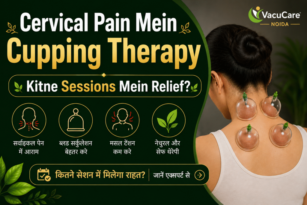 Cervical Pain Mein Cupping Therapy — Kitne Sessions Mein Relief VacuCare Noida
