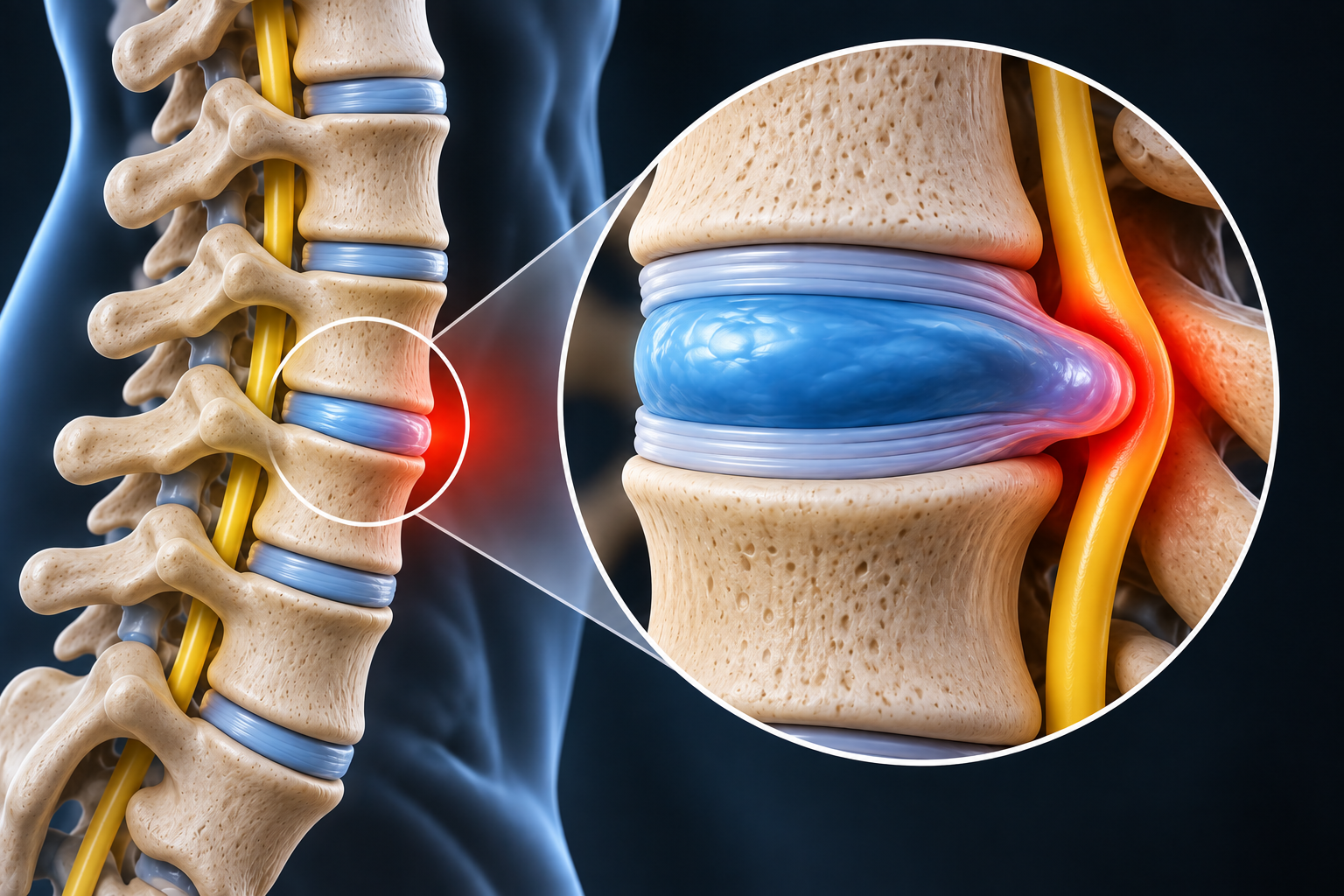 Disc Protrusion – slip disc ka doosra stage, andar ki jelly ka nas ki taraf dabaav